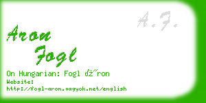 aron fogl business card
